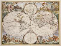 Map Of The World: 'Nova Orbis Tabula in Lucem Edita'. Amsterdam. 1680-Frederick de Wit-Framed Giclee Print