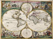 World Map from Atlas Maior, C.1705-Frederick de Wit-Mounted Giclee Print