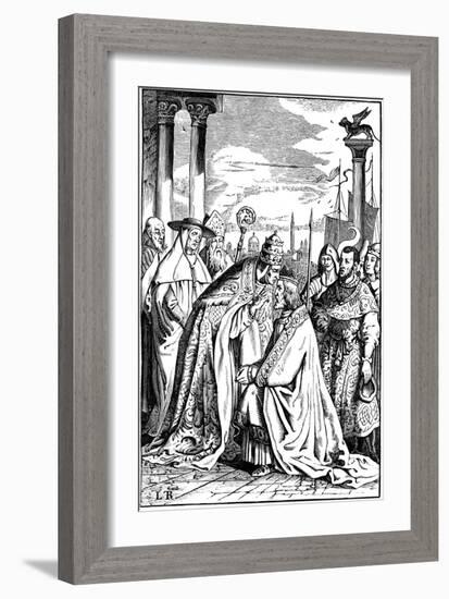 Frederick I Barbarossa and Pope Alexander III in Venice, 1840-Ludwig Richter-Framed Giclee Print