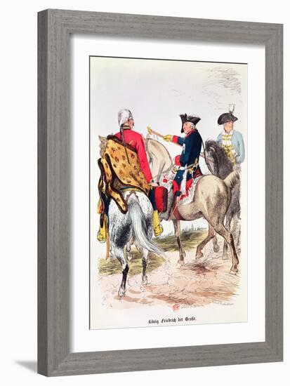 Frederick II (1712-86) the Great, Illustration from "Frederic De Prusse" by E. Lange-Eduard Kretzschmar-Framed Giclee Print