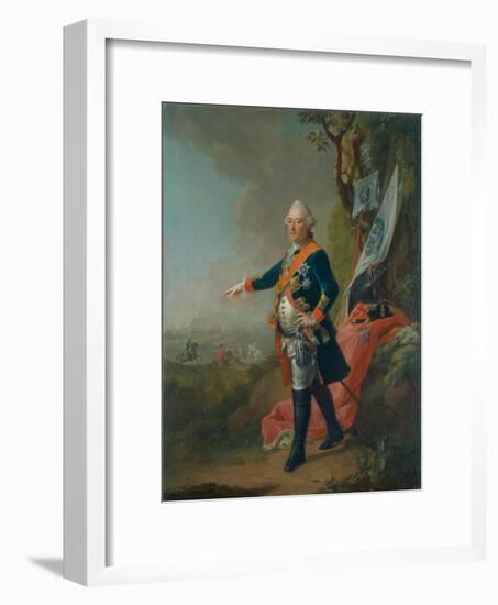 Frederick II, Landgrave of Hesse-Kassel, in the Officer's Uniform of the 45th Prussian Infantry…-Johann Heinrich Tischbein-Framed Premium Giclee Print