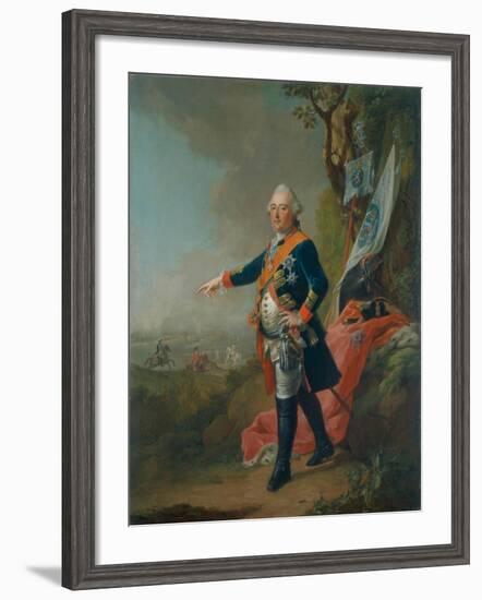 Frederick II, Landgrave of Hesse-Kassel, in the Officer's Uniform of the 45th Prussian Infantry…-Johann Heinrich Tischbein-Framed Giclee Print