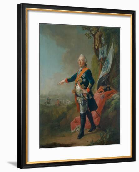 Frederick II, Landgrave of Hesse-Kassel, in the Officer's Uniform of the 45th Prussian Infantry…-Johann Heinrich Tischbein-Framed Giclee Print