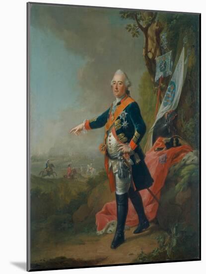 Frederick II, Landgrave of Hesse-Kassel, in the Officer's Uniform of the 45th Prussian Infantry…-Johann Heinrich Tischbein-Mounted Giclee Print