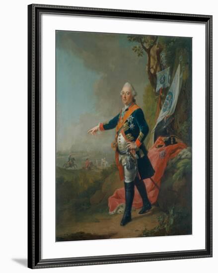 Frederick II, Landgrave of Hesse-Kassel, in the Officer's Uniform of the 45th Prussian Infantry…-Johann Heinrich Tischbein-Framed Giclee Print