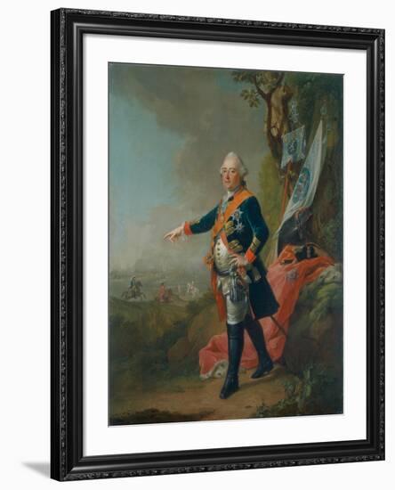 Frederick II, Landgrave of Hesse-Kassel, in the Officer's Uniform of the 45th Prussian Infantry…-Johann Heinrich Tischbein-Framed Giclee Print