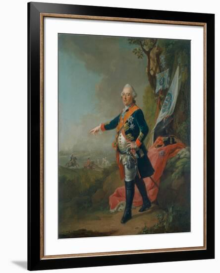 Frederick II, Landgrave of Hesse-Kassel, in the Officer's Uniform of the 45th Prussian Infantry…-Johann Heinrich Tischbein-Framed Giclee Print