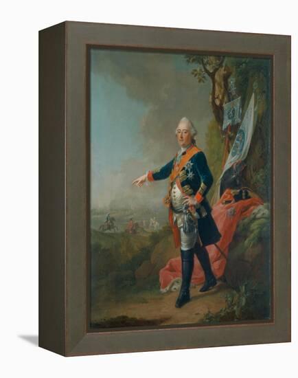 Frederick II, Landgrave of Hesse-Kassel, in the Officer's Uniform of the 45th Prussian Infantry…-Johann Heinrich Tischbein-Framed Premier Image Canvas