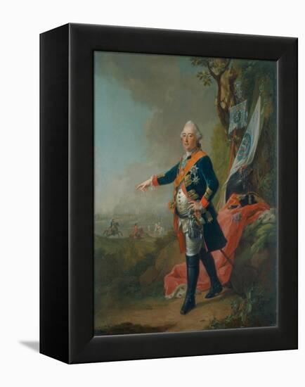 Frederick II, Landgrave of Hesse-Kassel, in the Officer's Uniform of the 45th Prussian Infantry…-Johann Heinrich Tischbein-Framed Premier Image Canvas