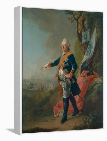 Frederick II, Landgrave of Hesse-Kassel, in the Officer's Uniform of the 45th Prussian Infantry…-Johann Heinrich Tischbein-Framed Premier Image Canvas