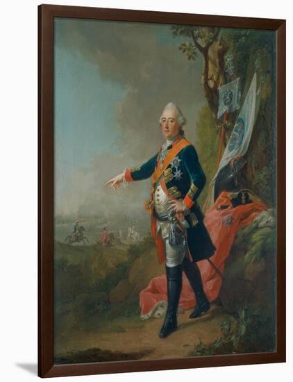 Frederick II, Landgrave of Hesse-Kassel, in the Officer's Uniform of the 45th Prussian Infantry…-Johann Heinrich Tischbein-Framed Giclee Print