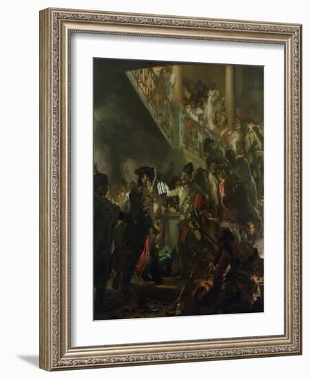 Frederick II the Great (1712-86) in Lissa, Bonsoir, Messieurs! 1858-Adolph von Menzel-Framed Giclee Print