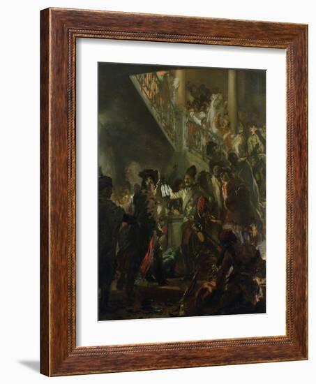 Frederick II the Great (1712-86) in Lissa, Bonsoir, Messieurs! 1858-Adolph von Menzel-Framed Giclee Print