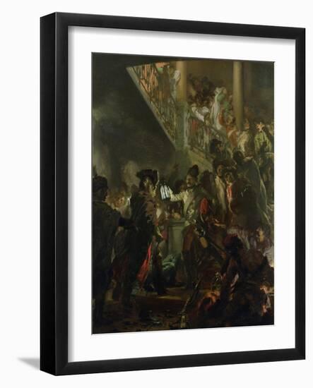 Frederick II the Great (1712-86) in Lissa, Bonsoir, Messieurs! 1858-Adolph von Menzel-Framed Giclee Print