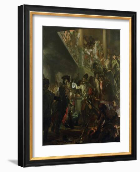 Frederick II the Great (1712-86) in Lissa, Bonsoir, Messieurs! 1858-Adolph von Menzel-Framed Giclee Print