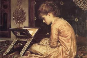 At a Reading Desk by Frederick Leighton