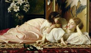 Mother and Child (Cherries) c.1865 by Frederick Leighton