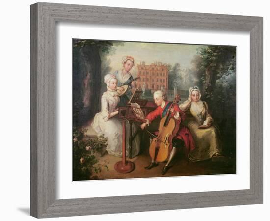 Frederick, Prince of Wales and His Sisters, 1733-Philippe Mercier-Framed Giclee Print