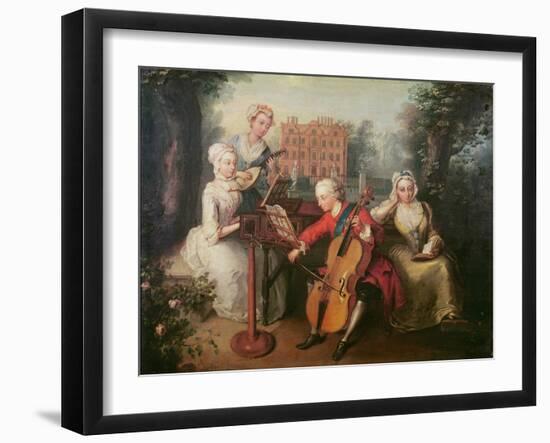 Frederick, Prince of Wales and His Sisters, 1733-Philippe Mercier-Framed Giclee Print
