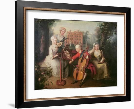 Frederick, Prince of Wales and His Sisters, 1733-Philippe Mercier-Framed Giclee Print