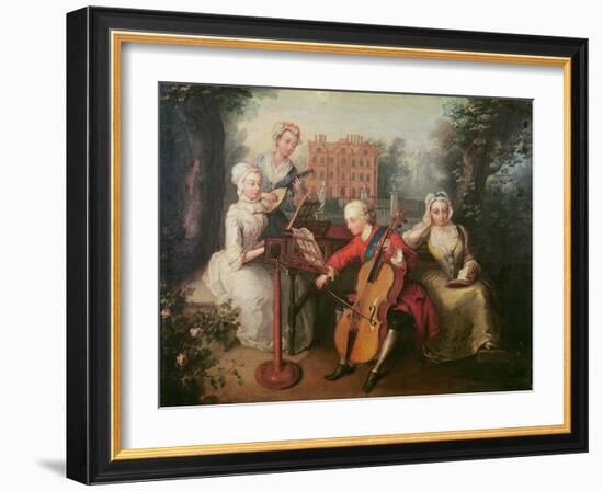 Frederick, Prince of Wales and His Sisters, 1733-Philippe Mercier-Framed Giclee Print