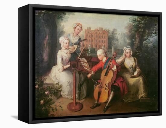 Frederick, Prince of Wales and His Sisters, 1733-Philippe Mercier-Framed Premier Image Canvas