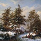 Winter Landscape with Figures Playing on the Ice, 1868-Frederick Marianus Kruseman-Giclee Print
