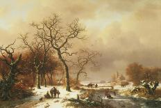 Winter Landscape with Figures Playing on the Ice, 1868-Frederick Marianus Kruseman-Giclee Print