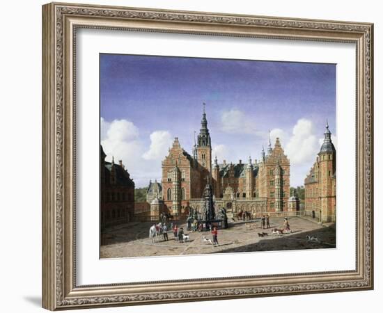 Frederiksborg Castle, the Departure of the Royal Falcon Hunt-Heinrich Hansen-Framed Giclee Print