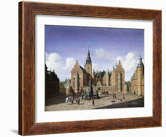 Frederiksborg Castle, the Departure of the Royal Falcon Hunt-Heinrich Hansen-Framed Giclee Print