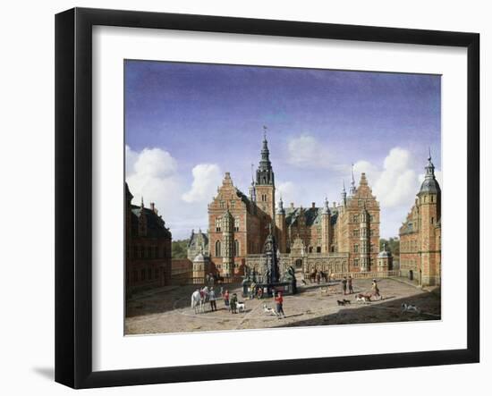 Frederiksborg Castle, the Departure of the Royal Falcon Hunt-Heinrich Hansen-Framed Giclee Print