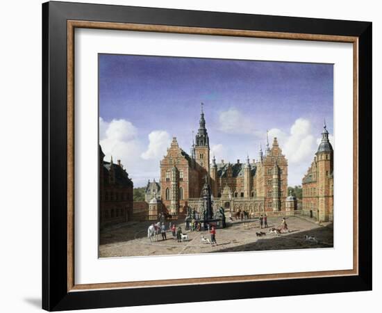 Frederiksborg Castle, the Departure of the Royal Falcon Hunt-Heinrich Hansen-Framed Giclee Print