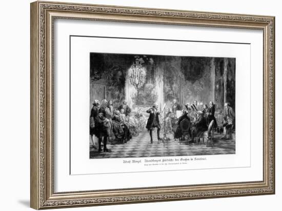 Fredrick Great Concert at Sanssouci, 1900-Adolph Menzel-Framed Giclee Print