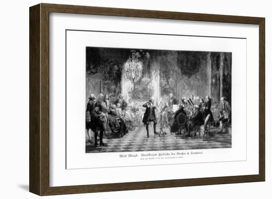 Fredrick Great Concert at Sanssouci, 1900-Adolph Menzel-Framed Giclee Print