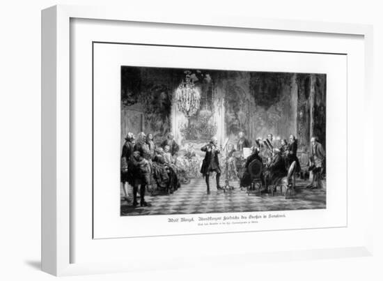Fredrick Great Concert at Sanssouci, 1900-Adolph Menzel-Framed Giclee Print