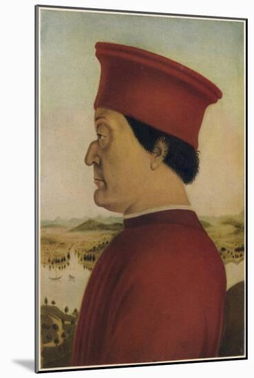 Fredrigo Di Montefeltro, Duke of Urbino, c1465. (1914)-Piero Della Francesca-Mounted Giclee Print