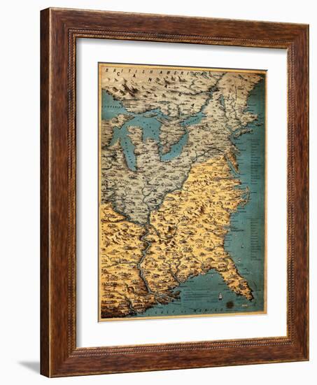 Free and Slave States of America, c. 1850-Science Source-Framed Giclee Print