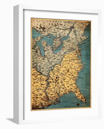 Free and Slave States of America, c. 1850-Science Source-Framed Giclee Print