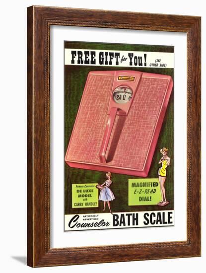 Free Bathroom Scale, Retro-null-Framed Art Print