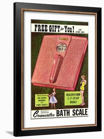 Free Bathroom Scale, Retro-null-Framed Art Print