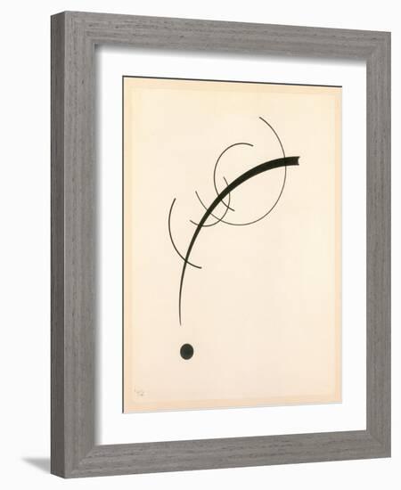 Free Curve to the Point - Accompanying Sound of Geometric Curves, 1925 (Ink on Paper)-Wassily Kandinsky-Framed Giclee Print