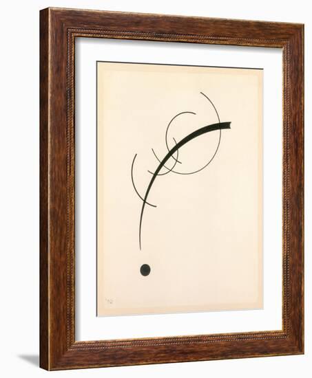 Free Curve to the Point - Accompanying Sound of Geometric Curves, 1925 (Ink on Paper)-Wassily Kandinsky-Framed Giclee Print