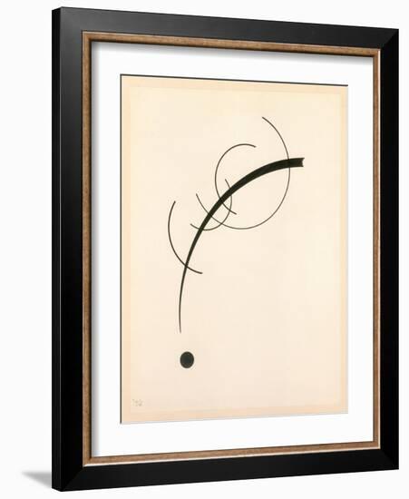 Free Curve to the Point - Accompanying Sound of Geometric Curves, 1925 (Ink on Paper)-Wassily Kandinsky-Framed Giclee Print