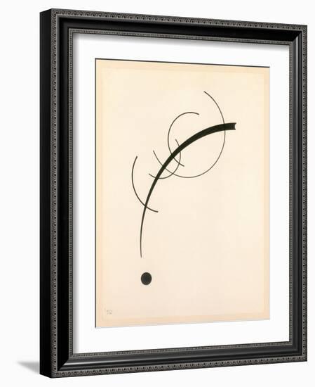 Free Curve to the Point - Accompanying Sound of Geometric Curves, 1925 (Ink on Paper)-Wassily Kandinsky-Framed Giclee Print