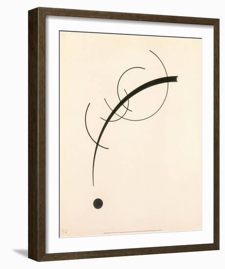 Free Curve to the Point - Accompanying Sound of Geometric Curves, 1925-Wassily Kandinsky-Framed Art Print