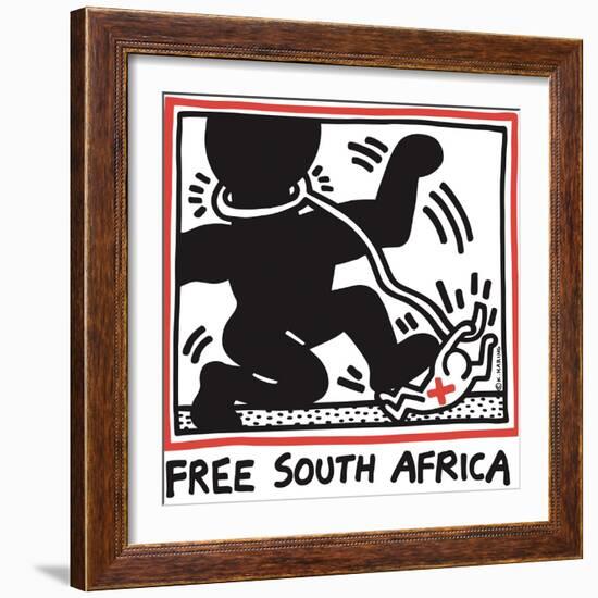 Free South Africa, 1985-Keith Haring-Framed Giclee Print