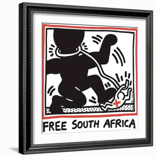 Free South Africa, 1985-Keith Haring-Framed Giclee Print