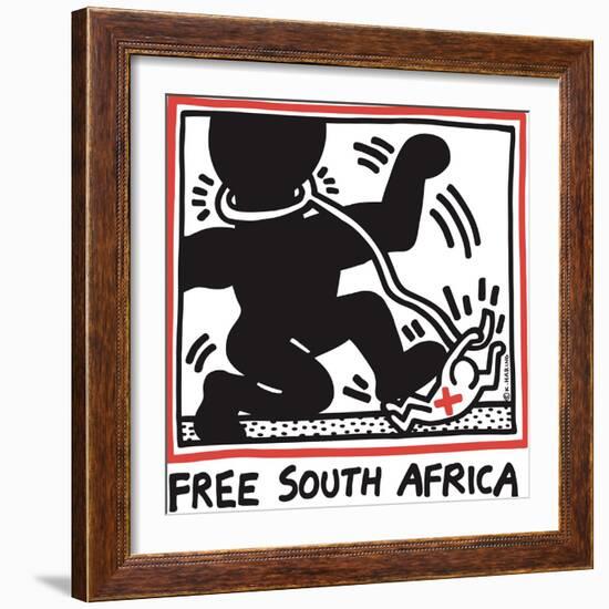 Free South Africa, 1985-Keith Haring-Framed Giclee Print