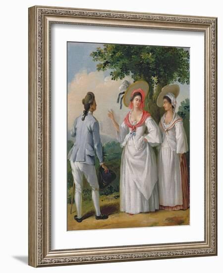 Free West Indian Creoles in Elegant Dress, c.1780-Agostino Brunias-Framed Giclee Print