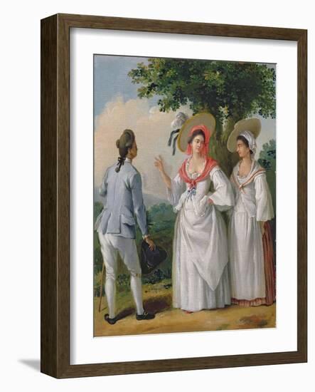 Free West Indian Creoles in Elegant Dress, c.1780-Agostino Brunias-Framed Giclee Print